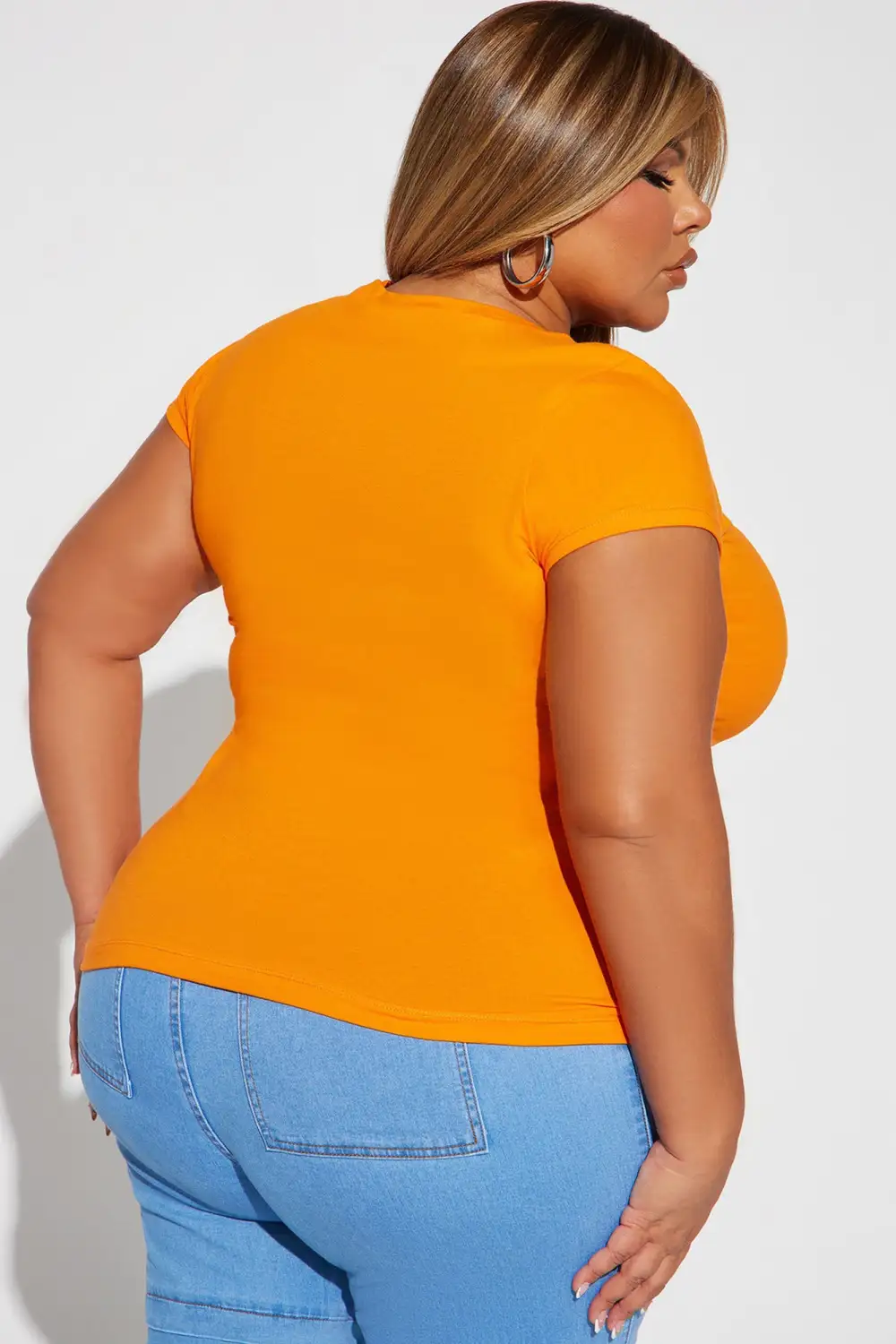 Sabrina Crew Neck Tee - Orange
