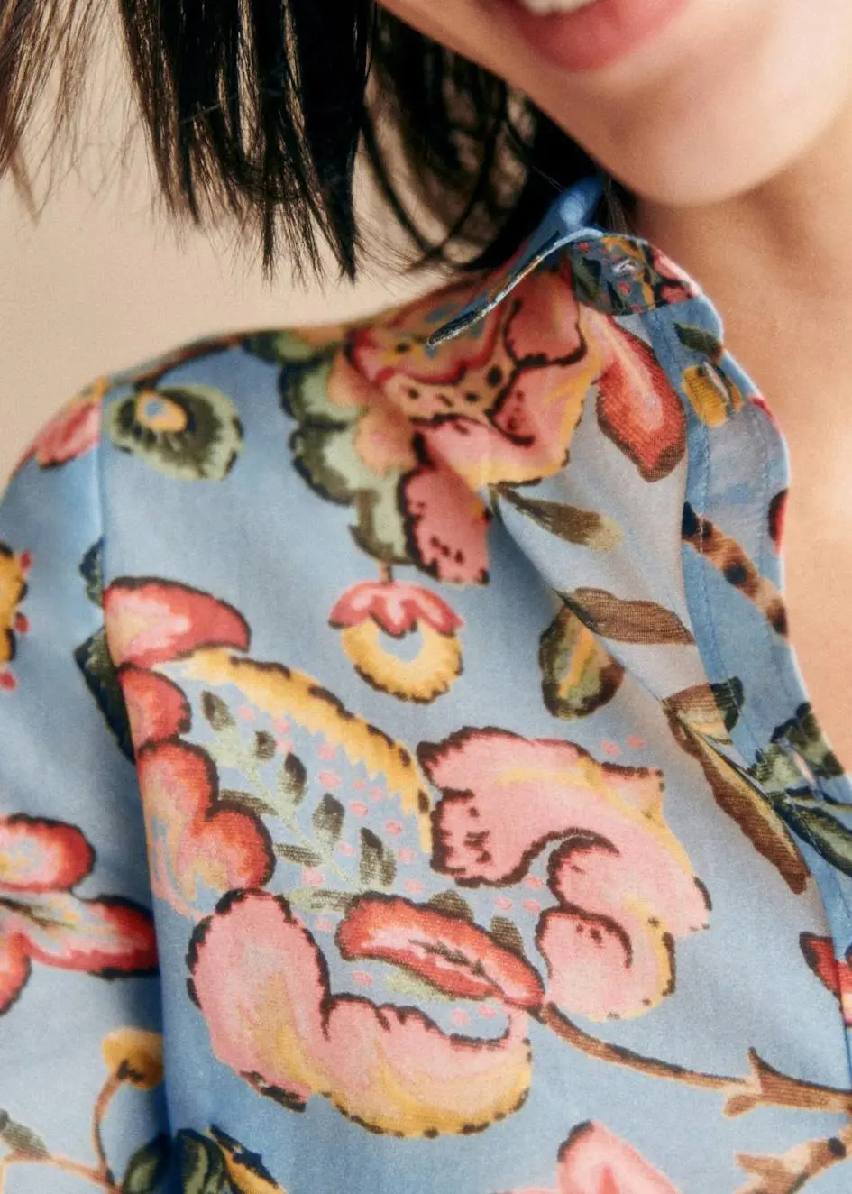 Colorful Floral Long-Sleeved Shirt