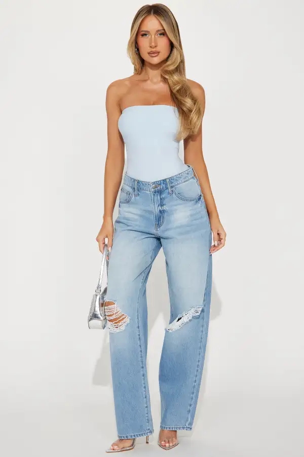 Nicole Seamless Tube Bodysuit - Blue