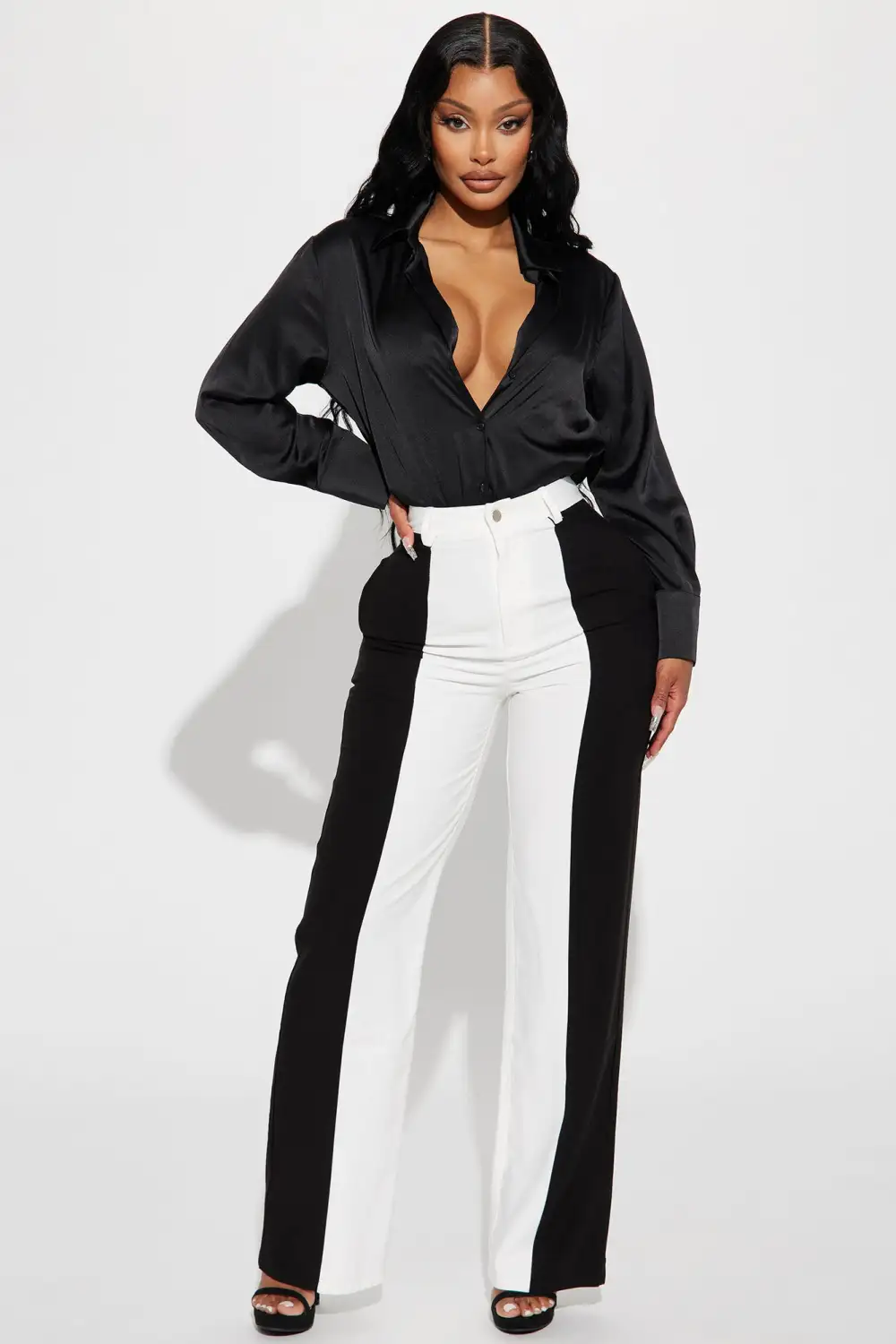 Popular Girl Satin Shirt - Black