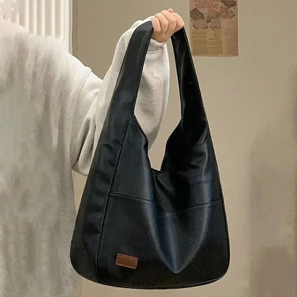 Women's Tote Shoulder Bag PU Leather Daily Office & Career Black Brown