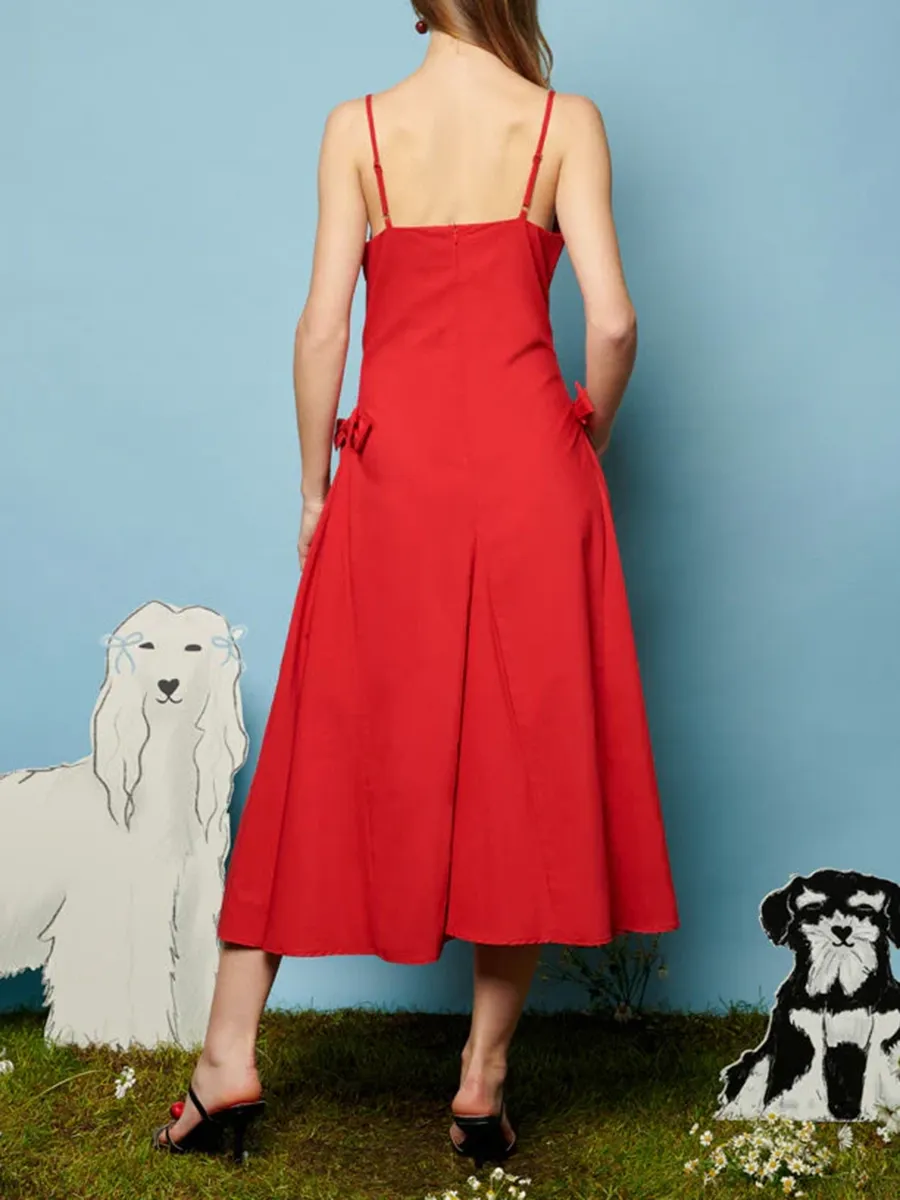 Crew Neck Bow Cami Dress