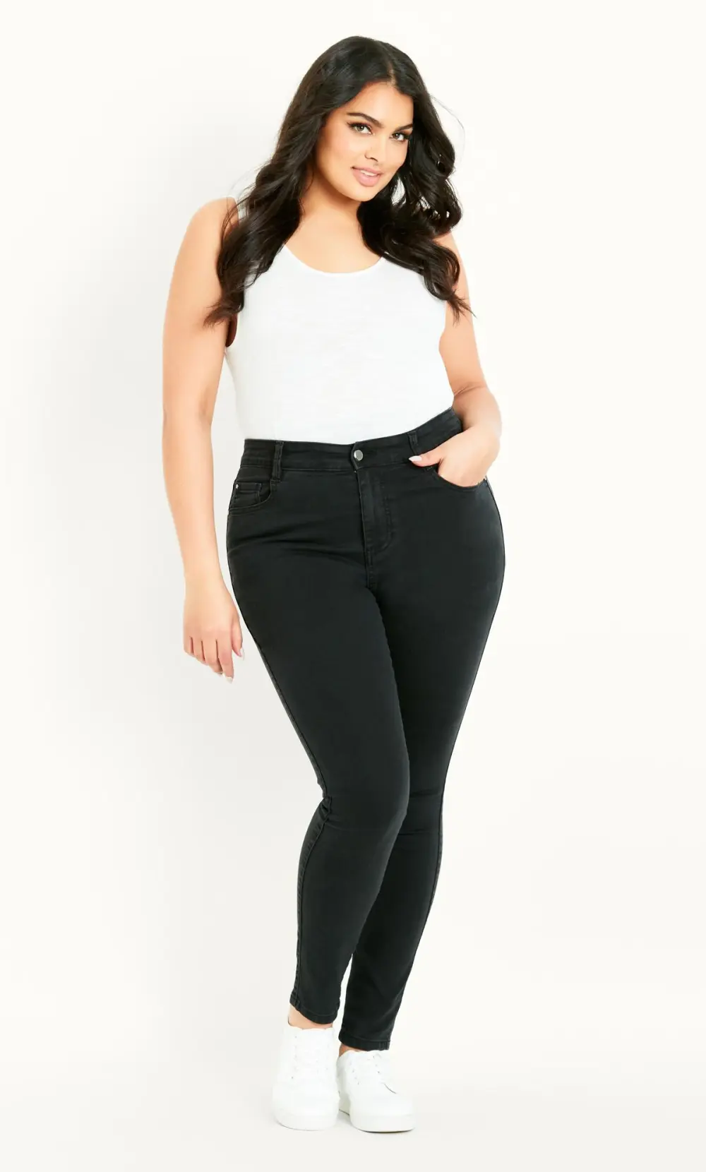Evans Black High Waist Skinny Jeans