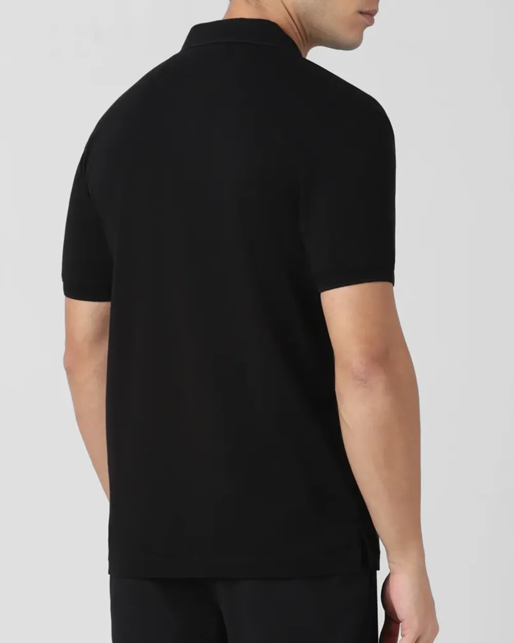Daily Simple And Slimming Black Print Polo Shirt