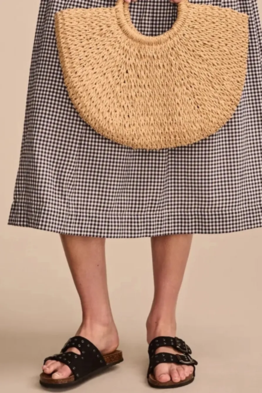 Cinched Waist Schiffli Midi Dress