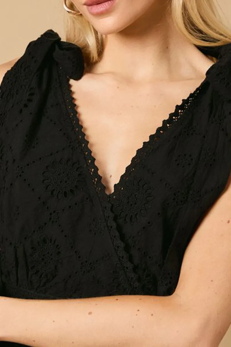 Casual Style Tie Shoulder V Neck Dress