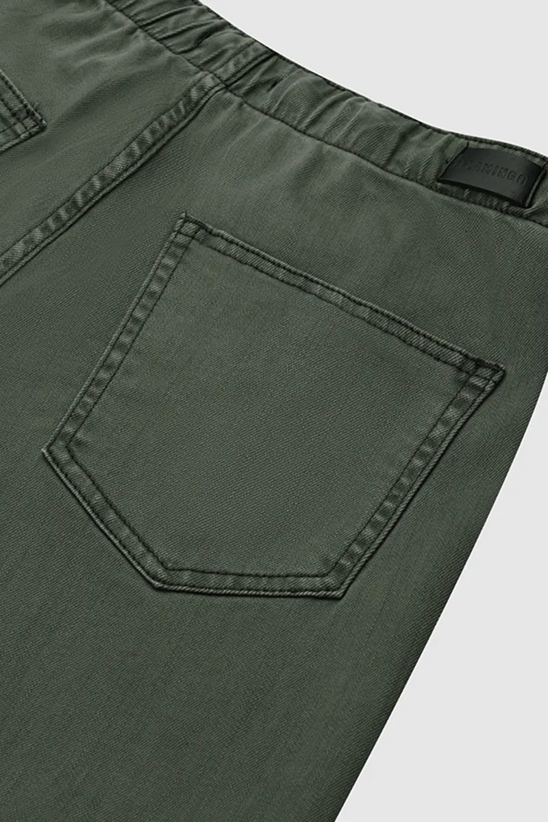 Drawstring Low Waist Wide Leg Jeans