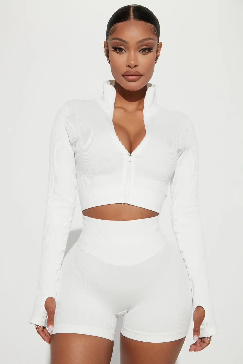 Effortless Ribbed Jacket - White