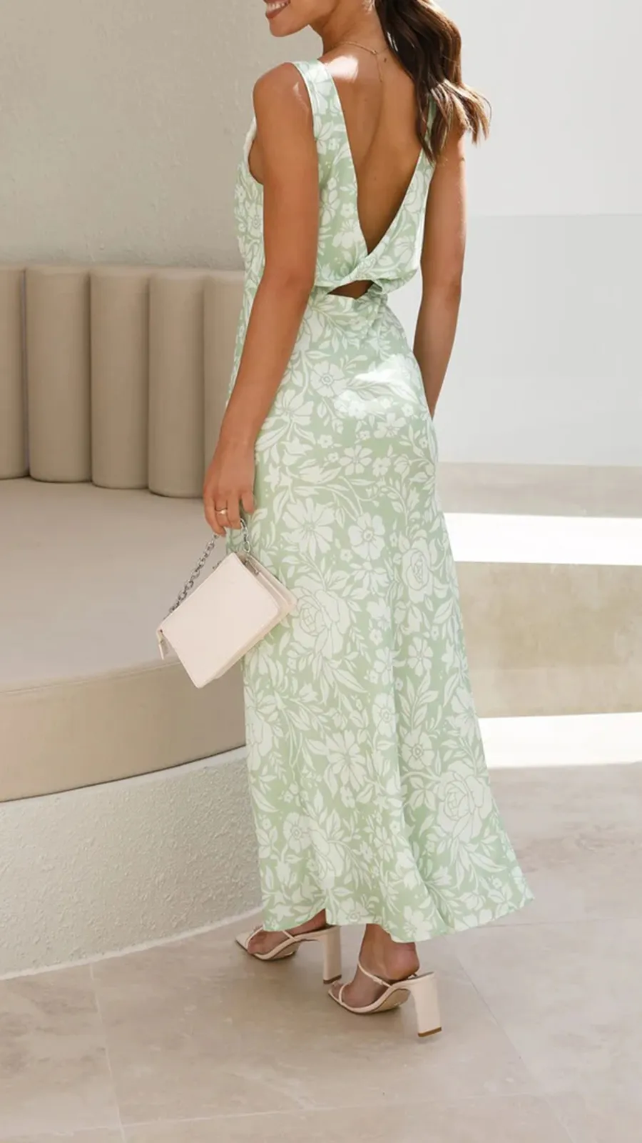 V Neckline Maxi Dress