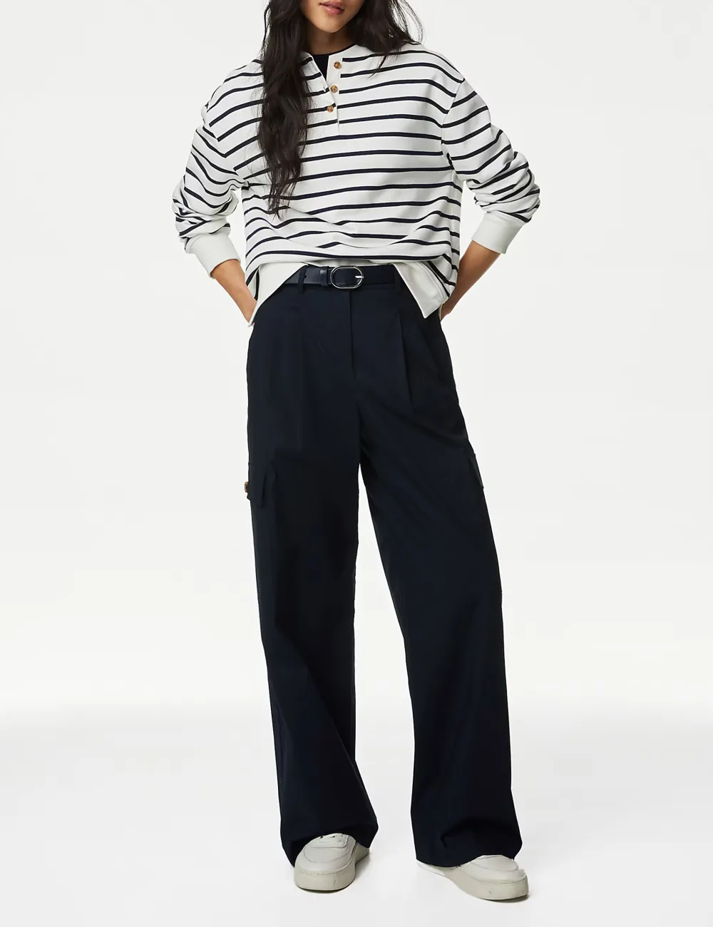 Cotton High Waisted Trousers