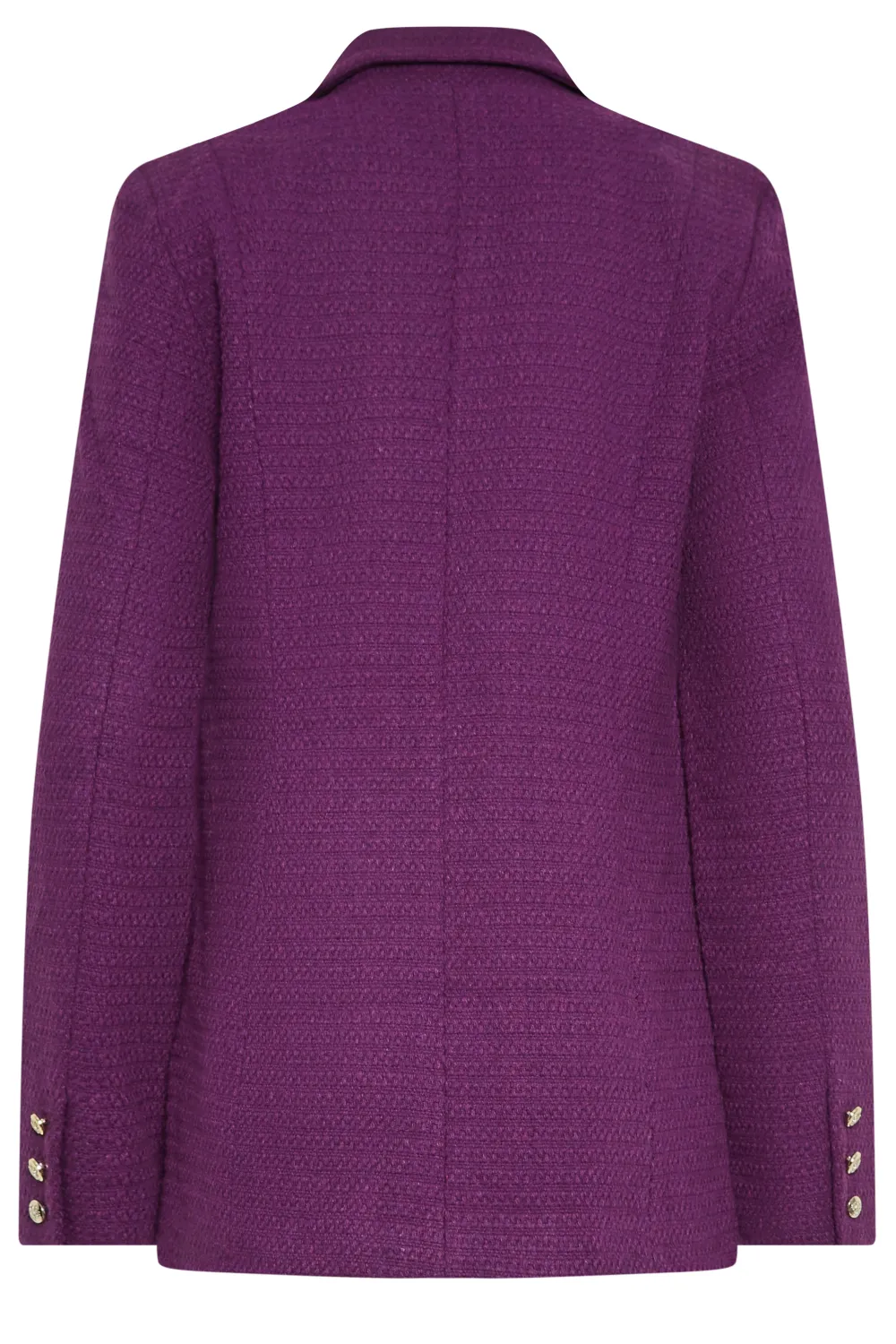 LTS Tall Dark Purple Boucle Button Detail Blazer
