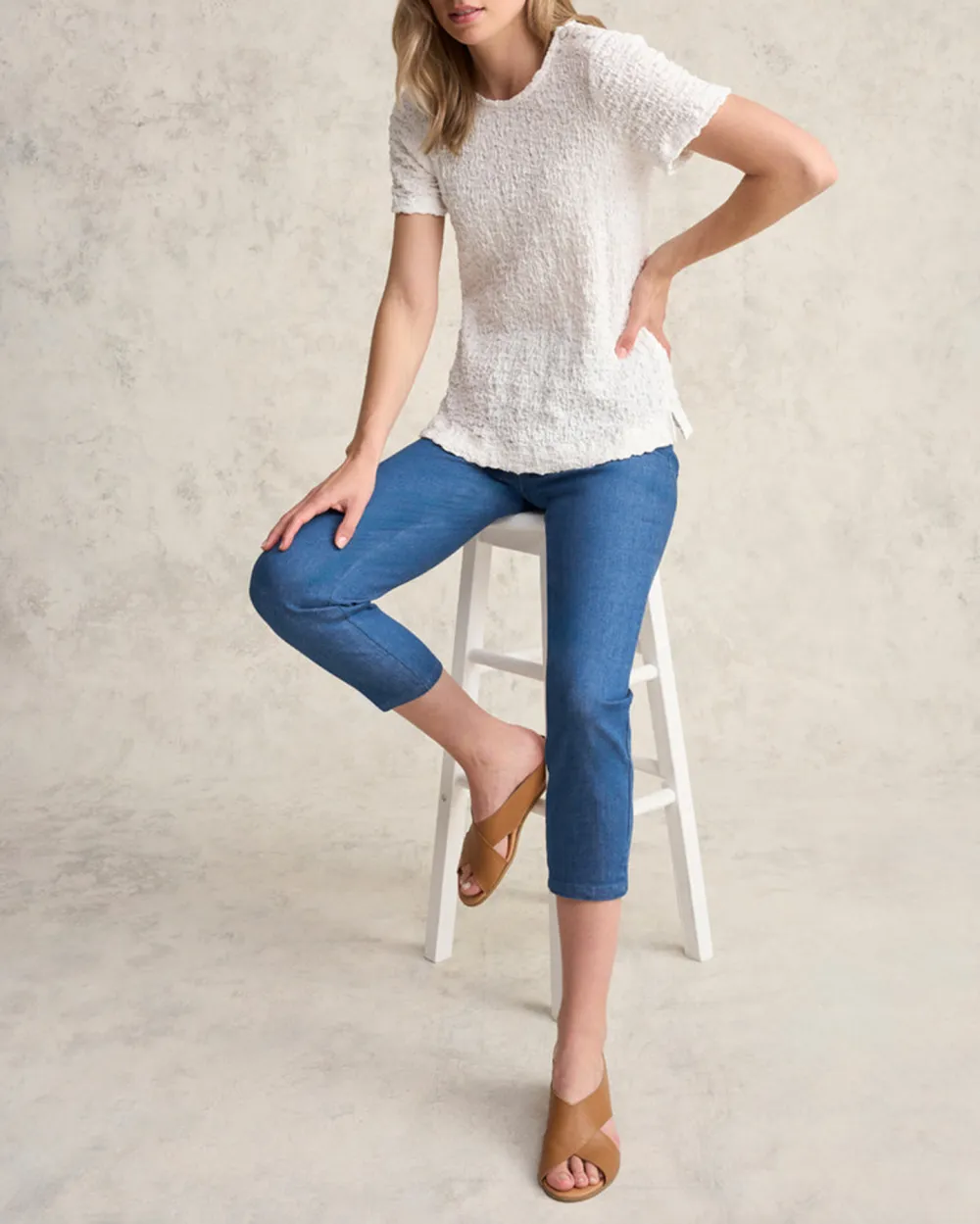 Crinkle Cotton T-Shirt