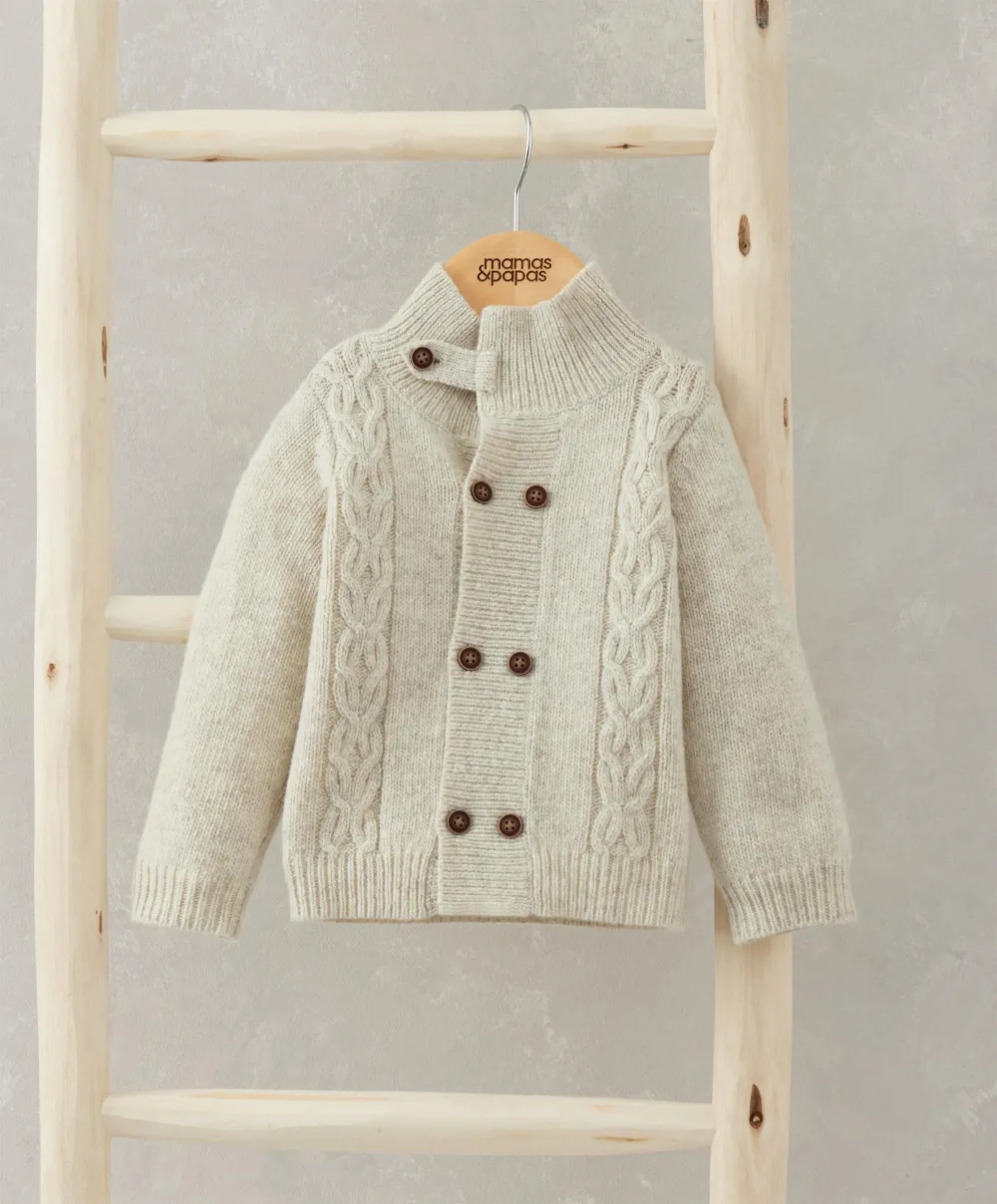 Cable Knit Cardigan - Oatmeal