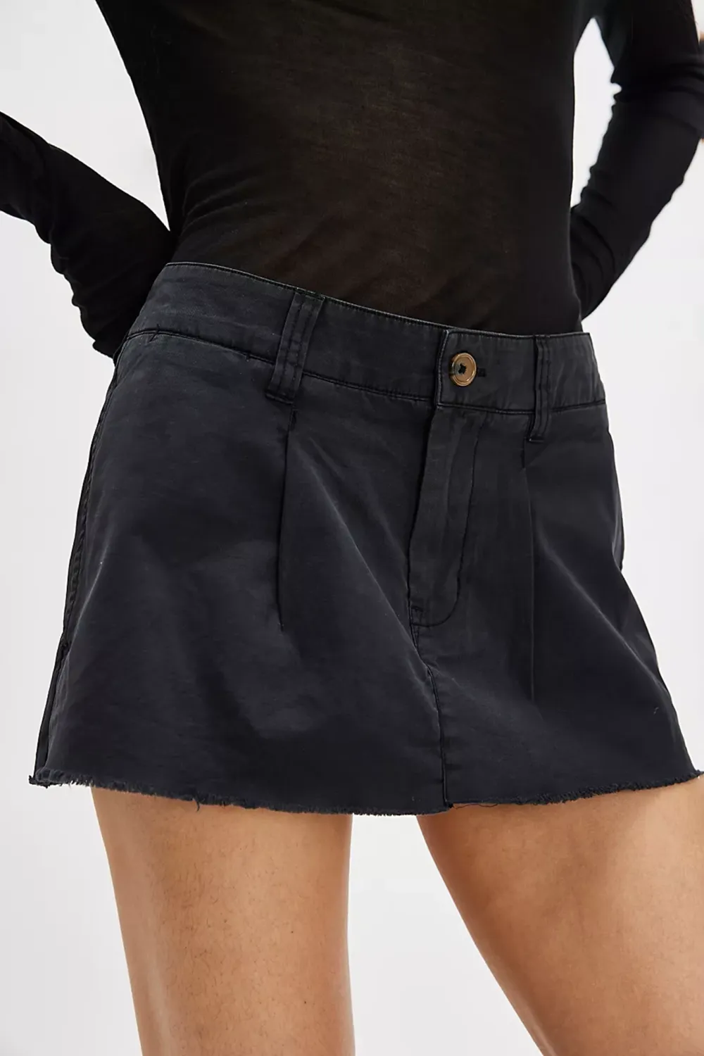 Denim Mini Skirt with Cargo Pockets