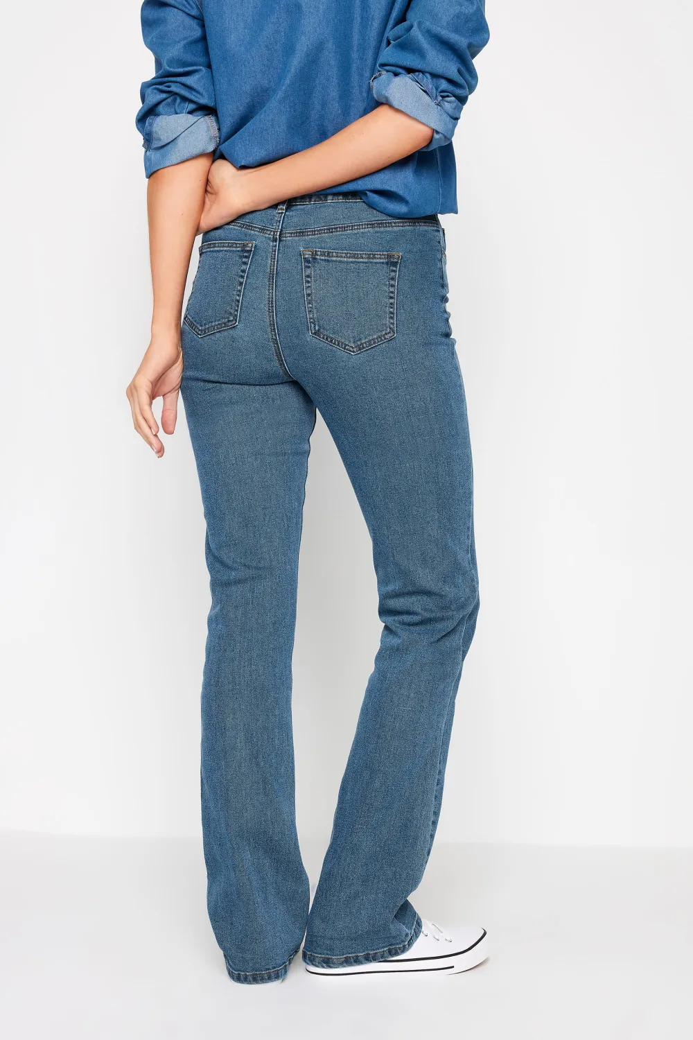 LTS Tall Blue Mid Wash RAE Stretch Bootcut Jeans