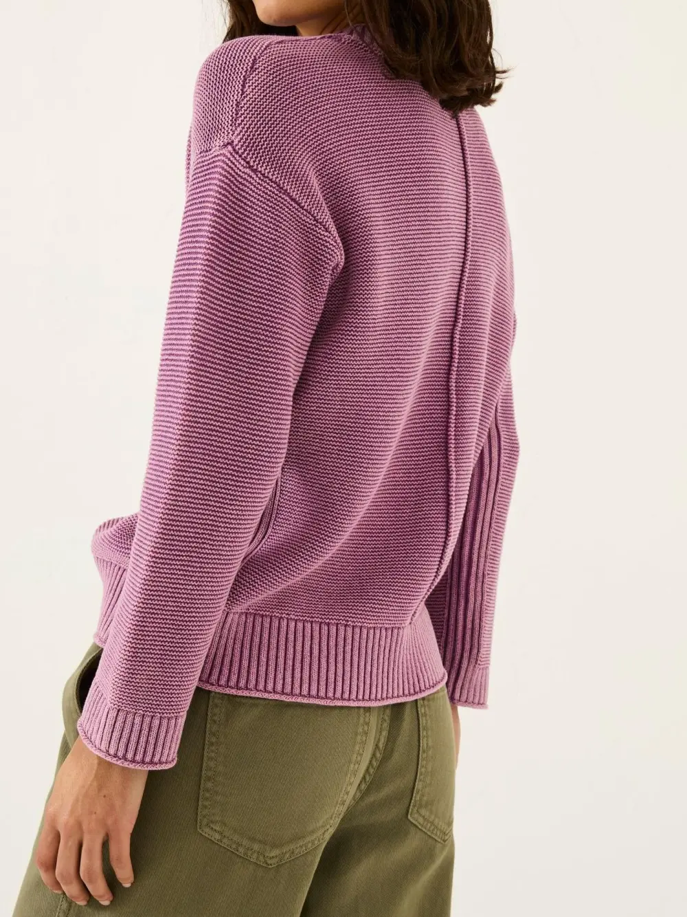 Dusky Purple Elia Laundered Knitted 100% Cotton Jumper