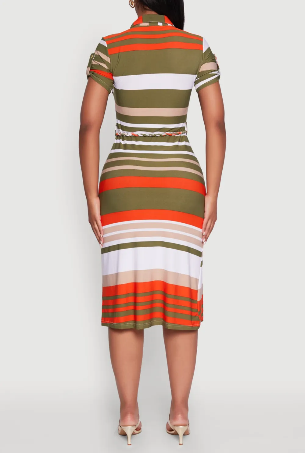 Mid Length Waist Cinched Dress