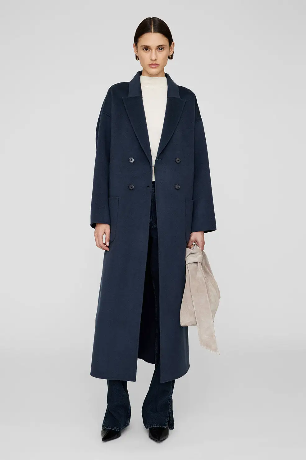 Coat - Navy Cashmere Blend