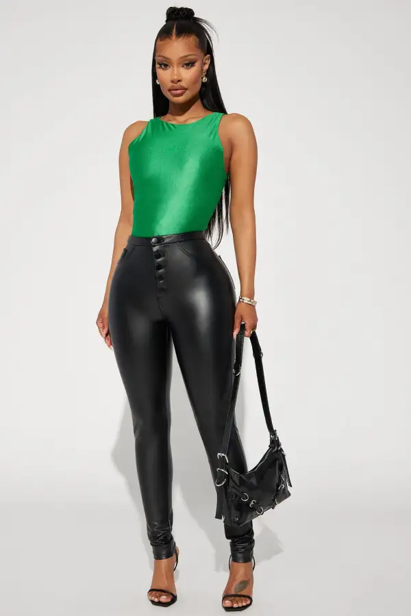 Holly Satin Bodysuit - Green