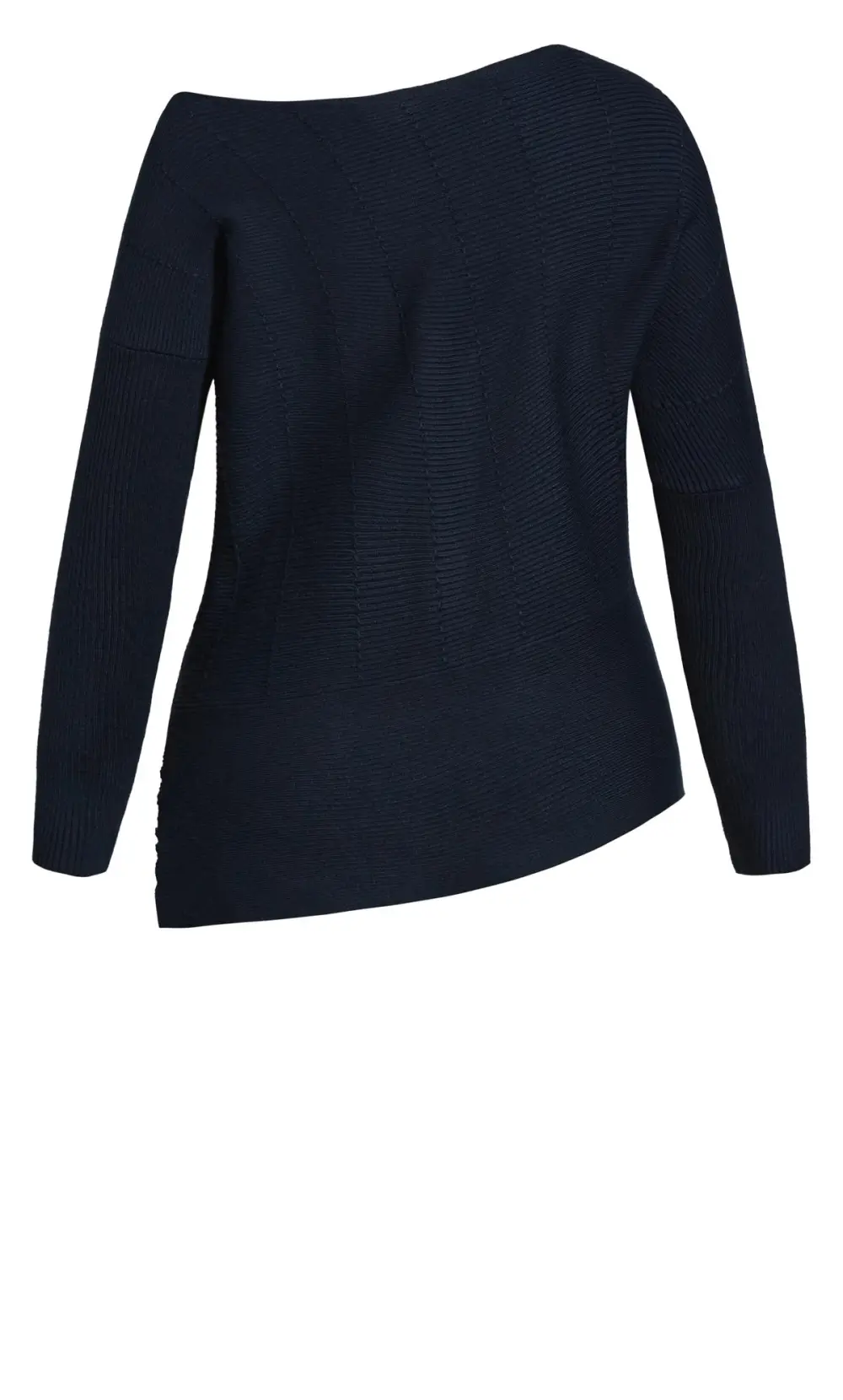 Evans Navy Blue Batwing Side Split Jumper