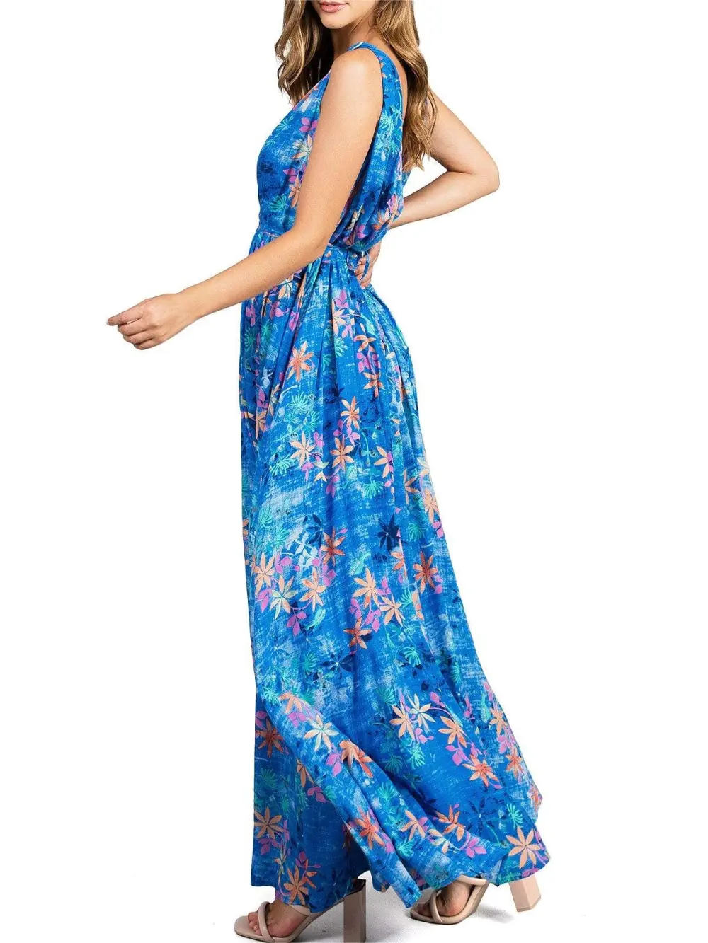 V-Neck Sleeveless Maxi Dress