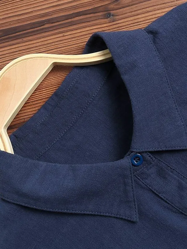 Women's Shirt Dress Casual Dress Cotton Linen Swing Long Sleeve V Neck Pocket Basic Loose Midi Summer Spring