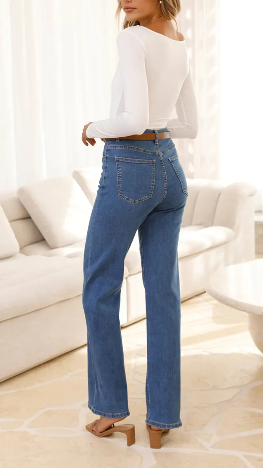 Stretchy Denim Material Jeans