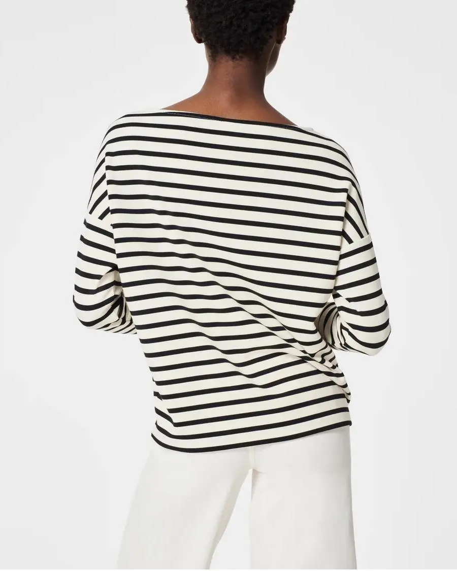 Stripe Boat Neck Top