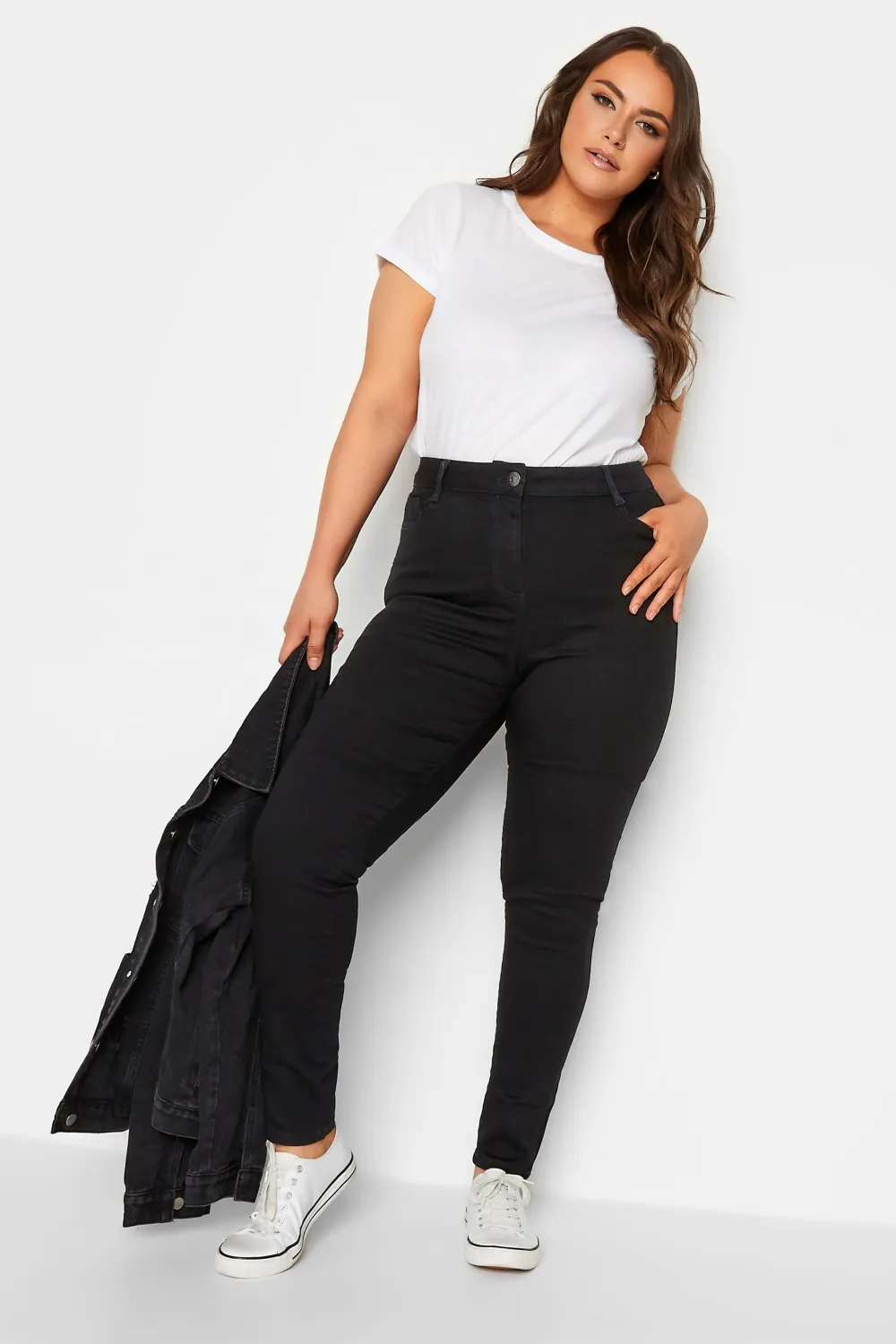 YOURS FOR GOOD Curve Black Skinny Stretch AVA Jeans