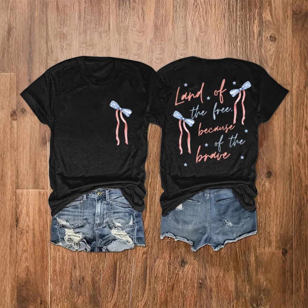 Women'S Land Of The Free Because Of The Brave T-Shirt