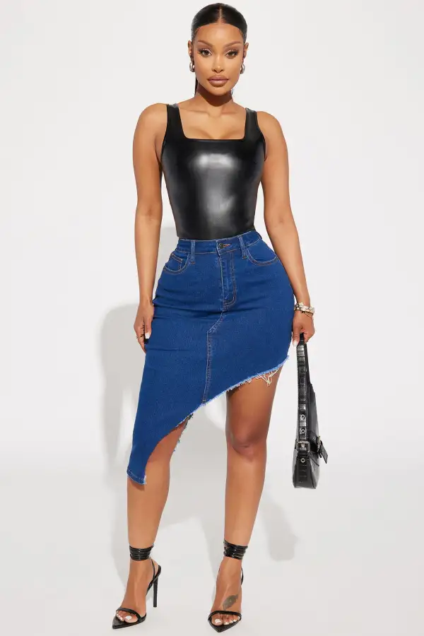 More Than Enough PU Bodysuit - Black