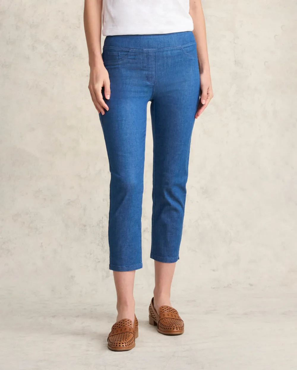 Mid Waist Ankle Length Jeans