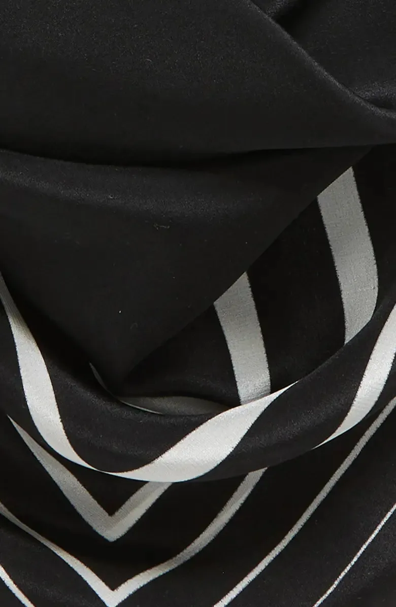 Graduated Stripe Silk Scarf