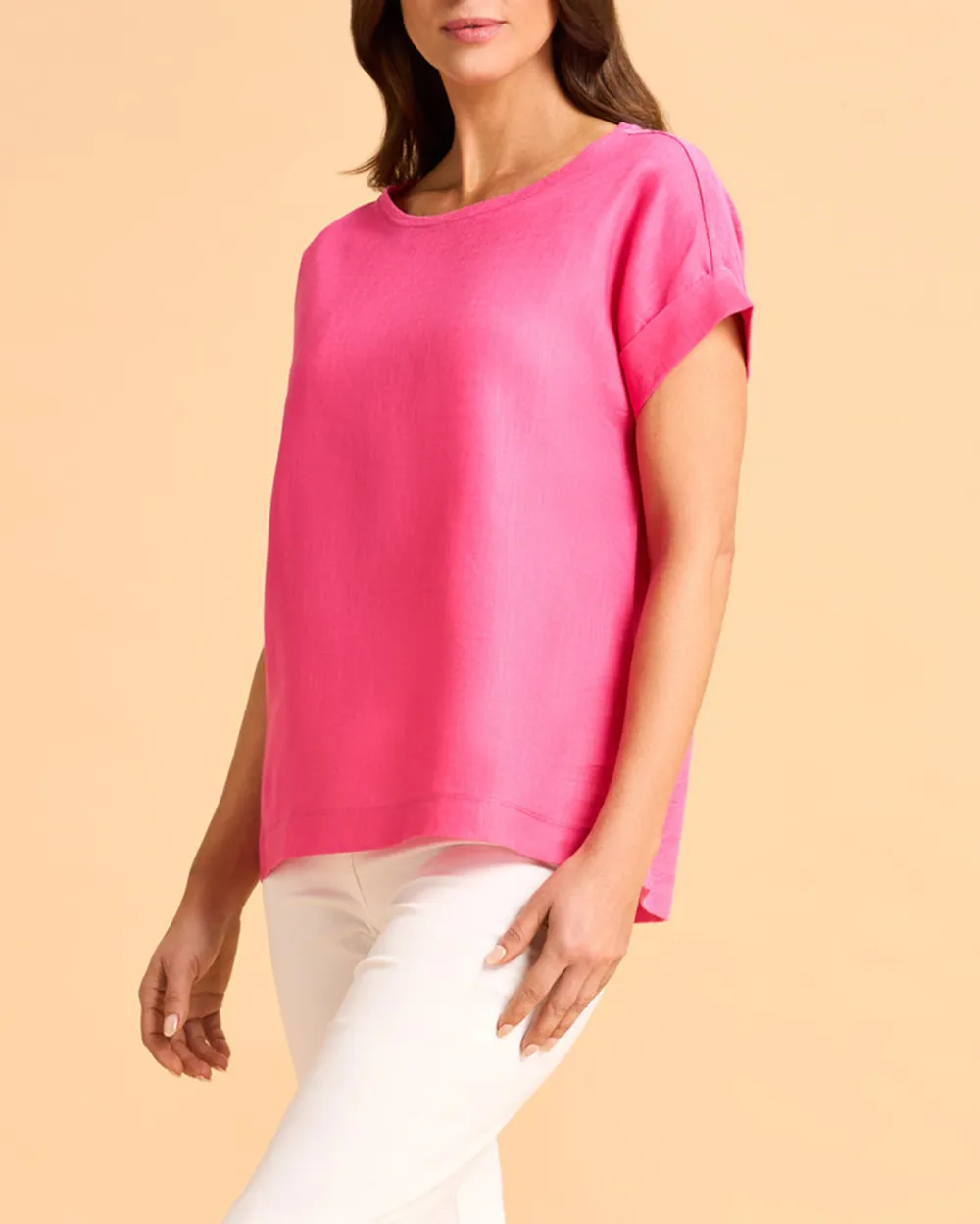 Loose Fit Short Sleeve Linen Top