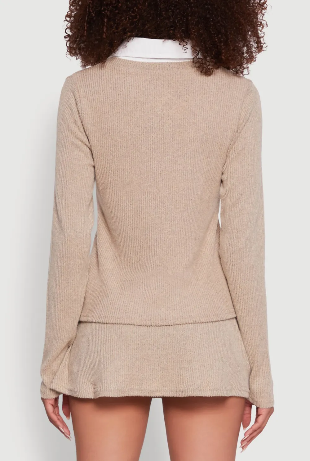 Fake Two Shirts Collar Sweater