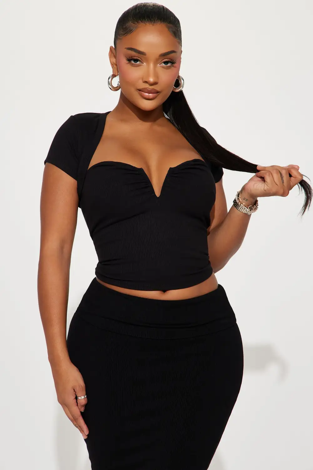 Valerie Snatched Top - Black