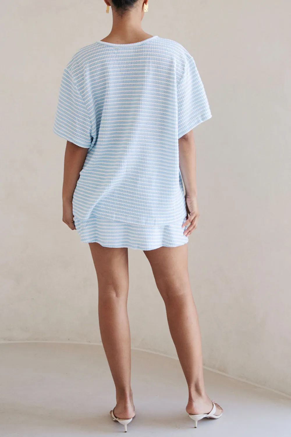 Striped Loose Fit Short Sleeve Shirt