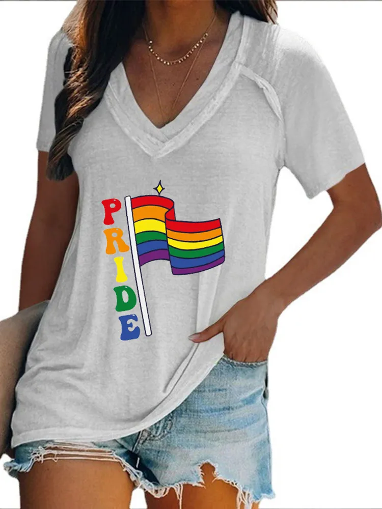 Women'S  Pride V-Neck Short-Sleeved T-Shirt