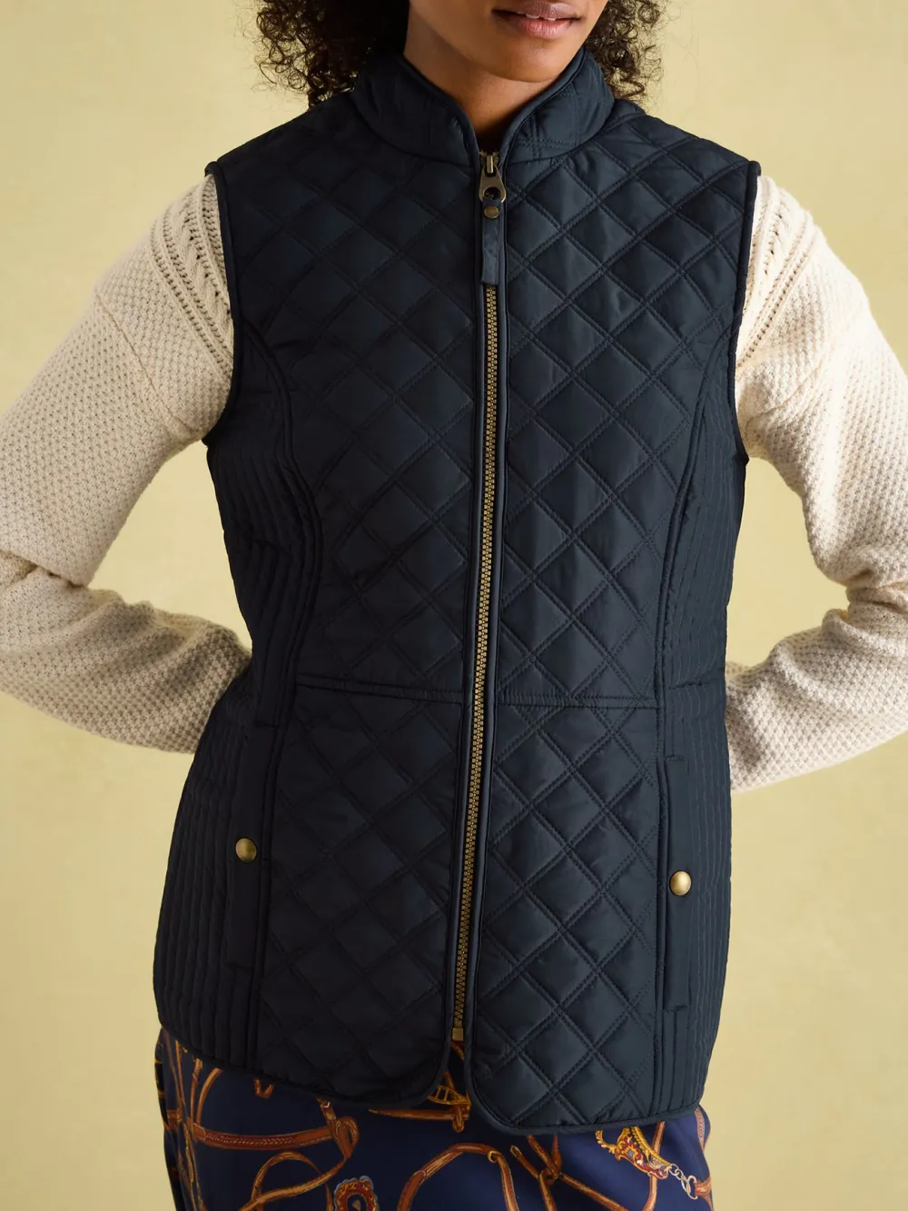 Navy Blue Showerproof Diamond Quilted Gilet