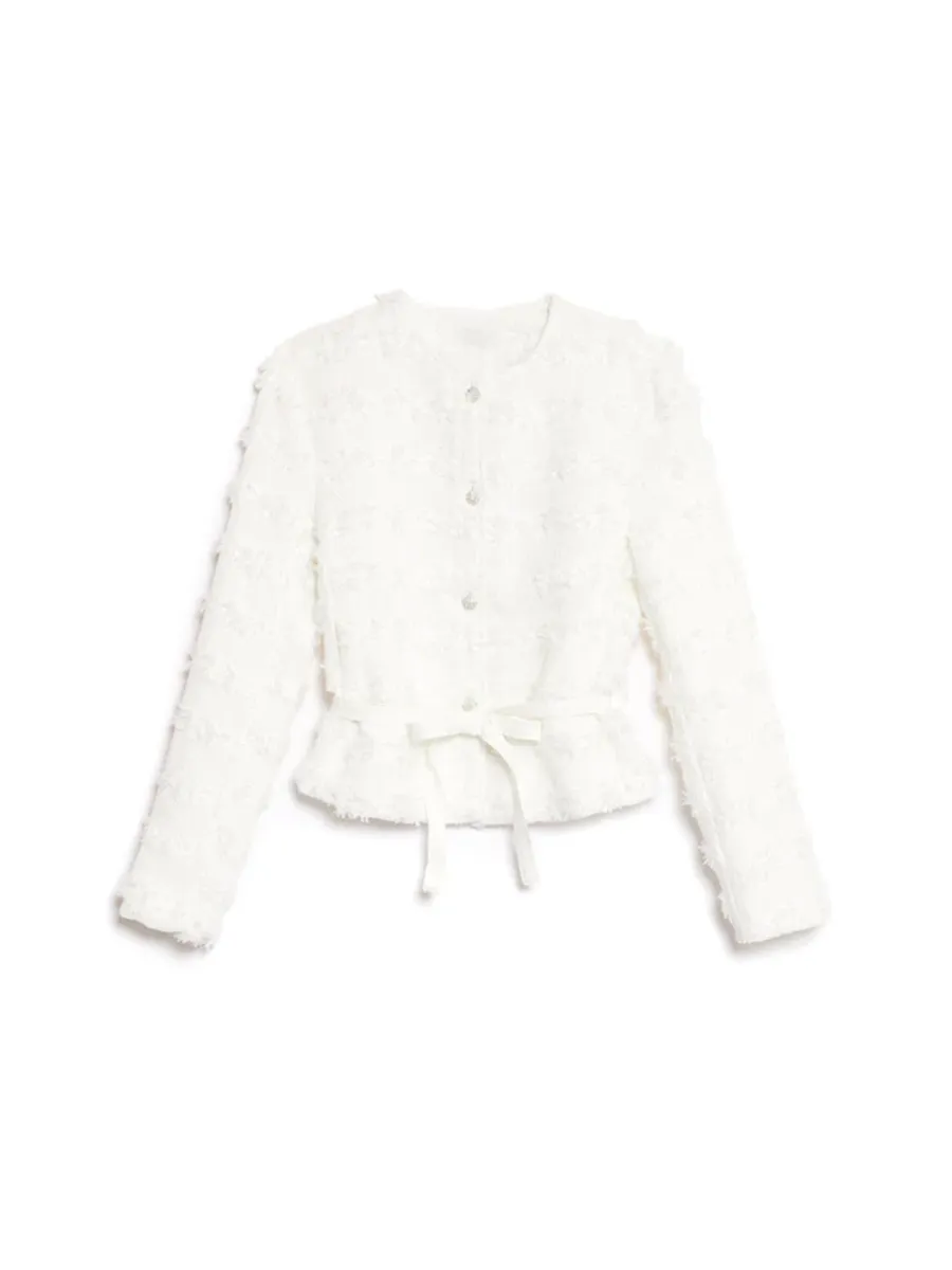 Crew Neck Tweed Jacket