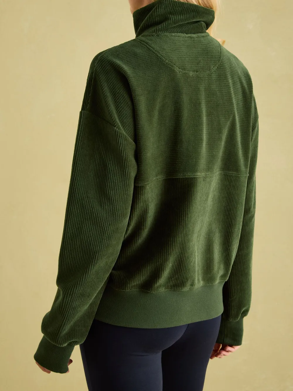 Green Casual Style Corduroy Sweatshirt