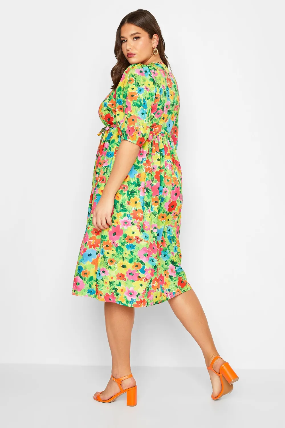 YOURS Curve Green Floral Midaxi Dress
