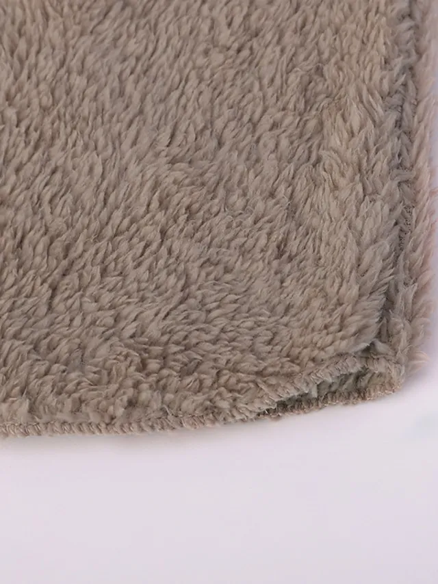 Women's Fleece Jacket Sherpa Jacket Teddy Coat Coat Outdoor Street Daily Fall Winter Long Coat Regular Fit Warm Breathable Casual Jacket Long Sleeve Solid Color Pocket with Pockets Black White Pink