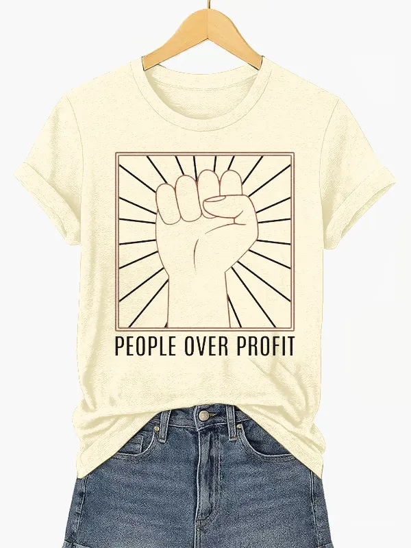 Women'S T-Shirt Women'S FDT “Power To The People” Print Casual T-Shirt