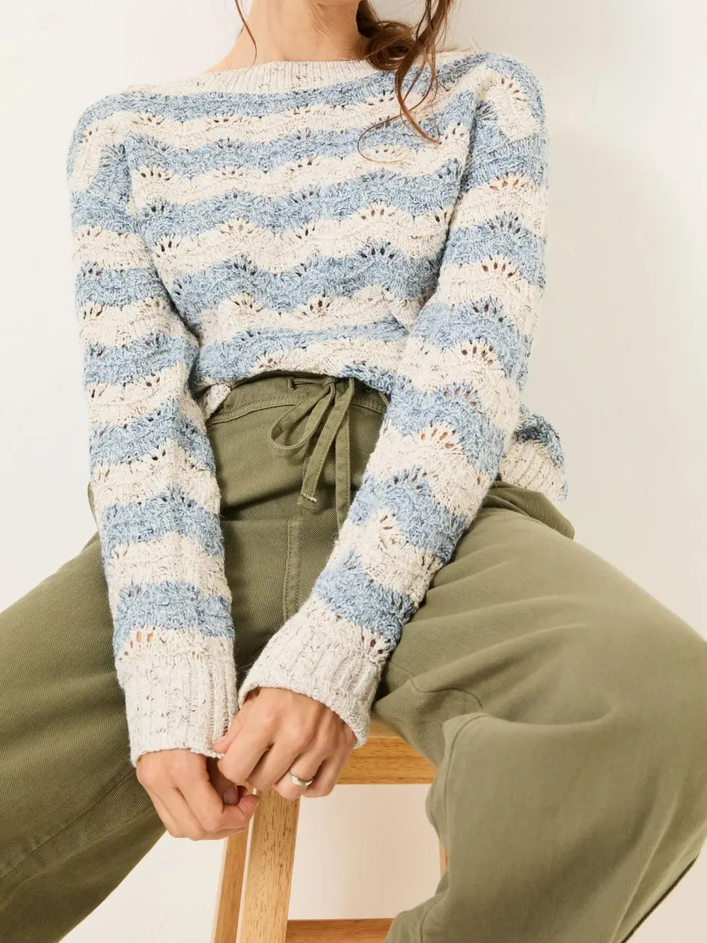 Natural Edith Texture Stripe Knitted Jumper