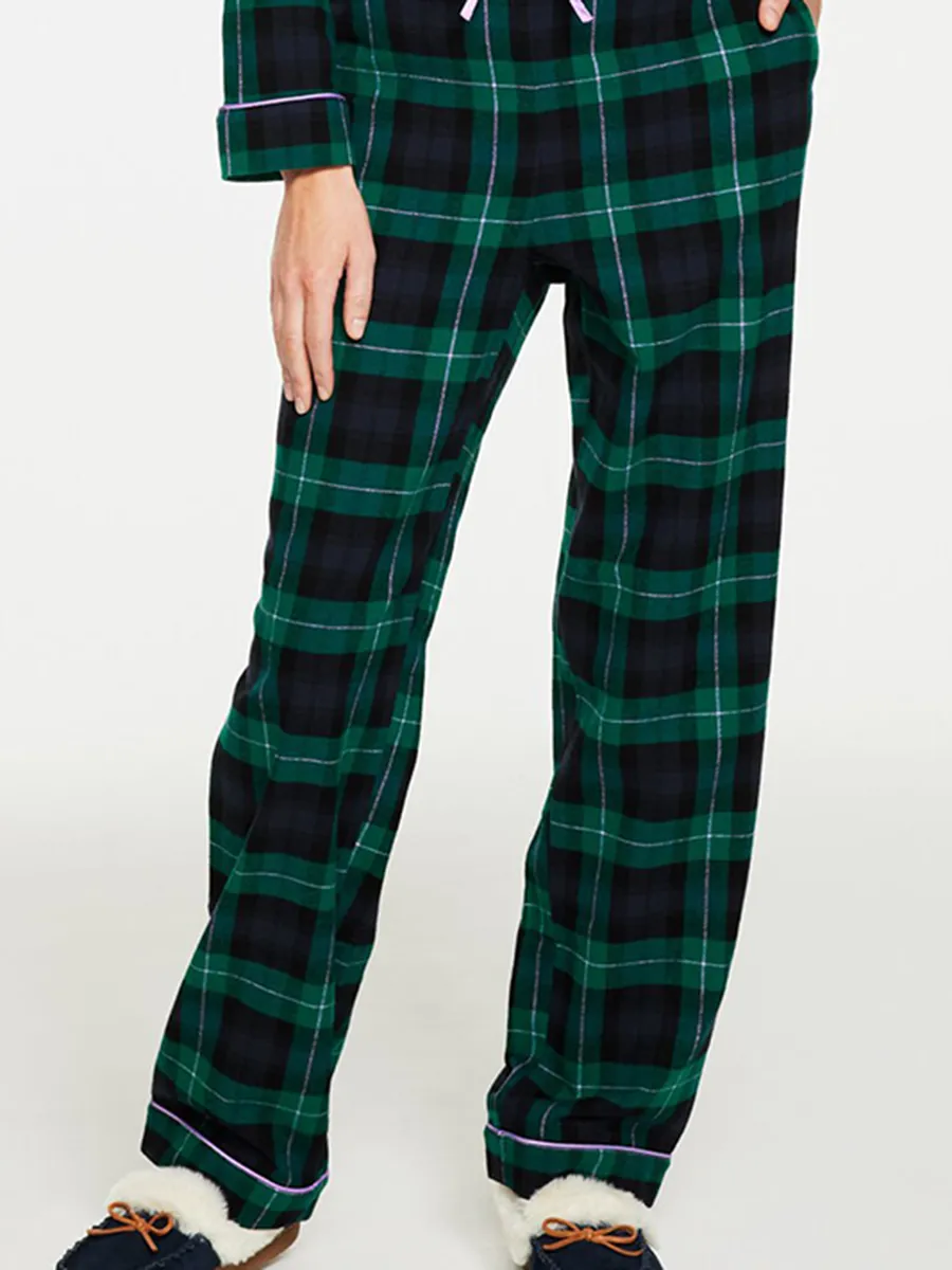 Women'S Casual Plaid Drawstring Loungewear Set