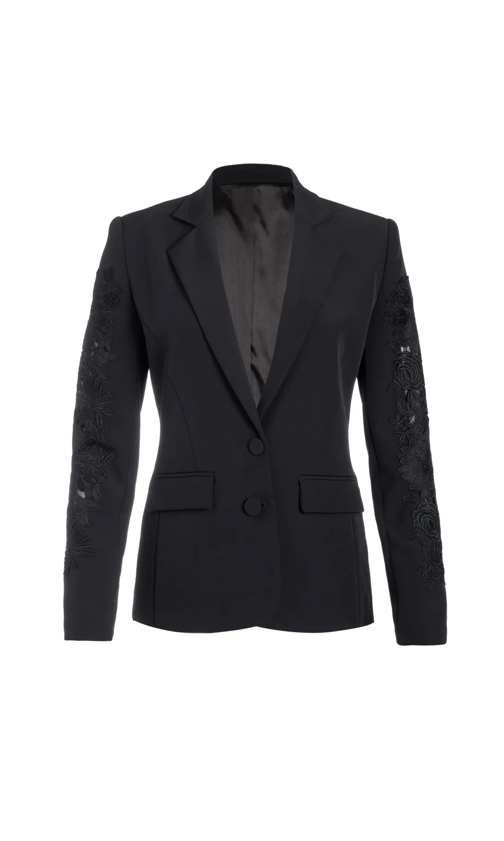 Lace Button Lapel Blazer