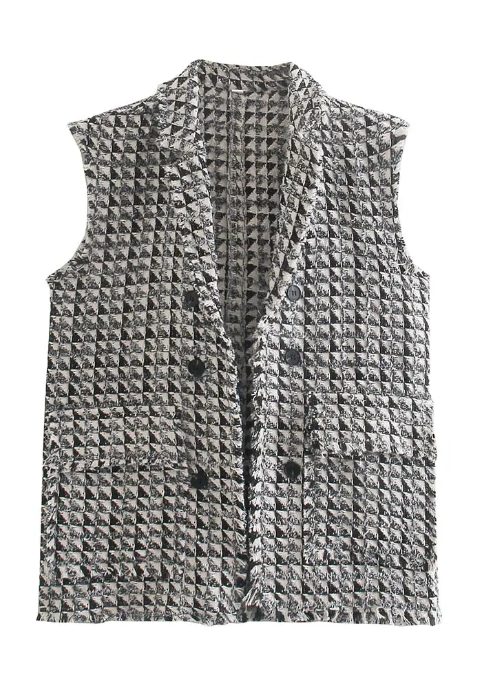 Skyfall Textured Frayed Vest