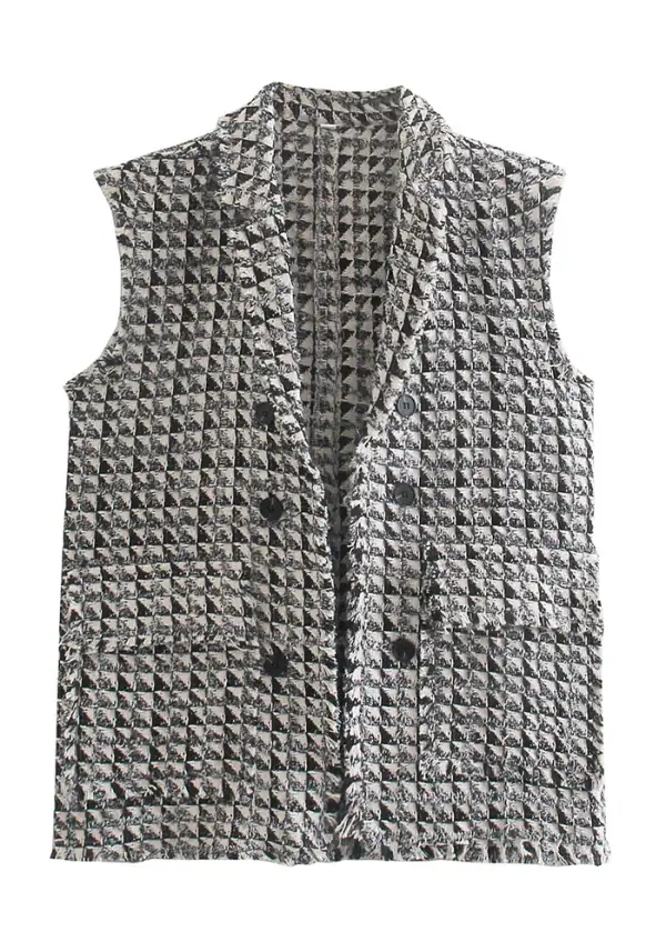 Skyfall Textured Frayed Vest