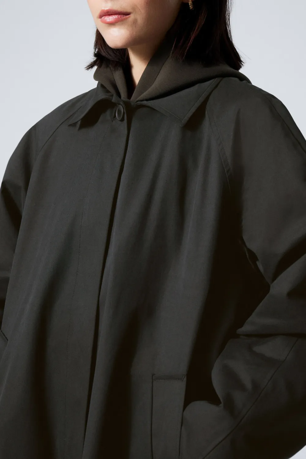 Oversized Raglan Sleeve Long Coat